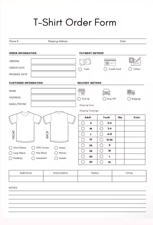 15 Qué información debe llevar la ficha de pedido de camisetas para padres
